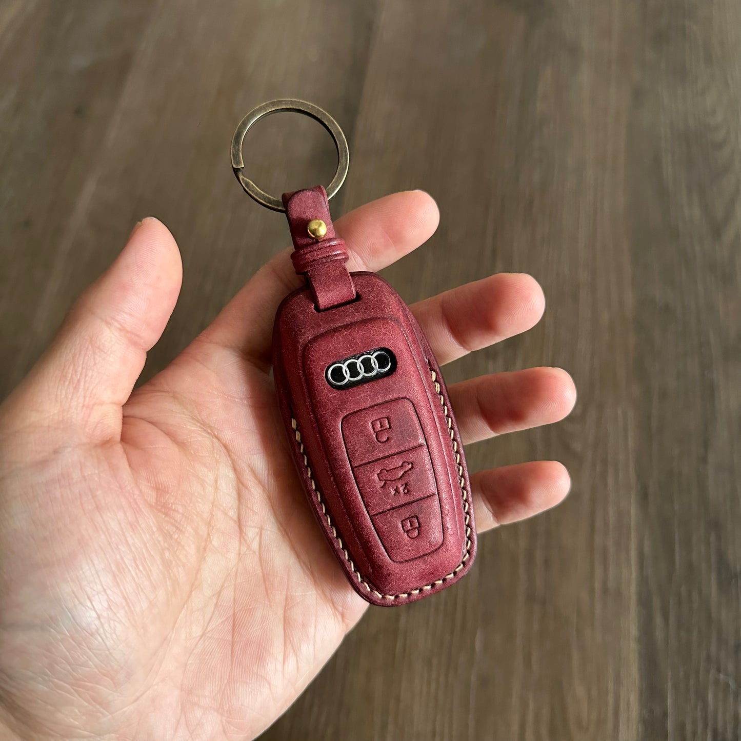 Audi key fob cover, key case, Pueblo leather