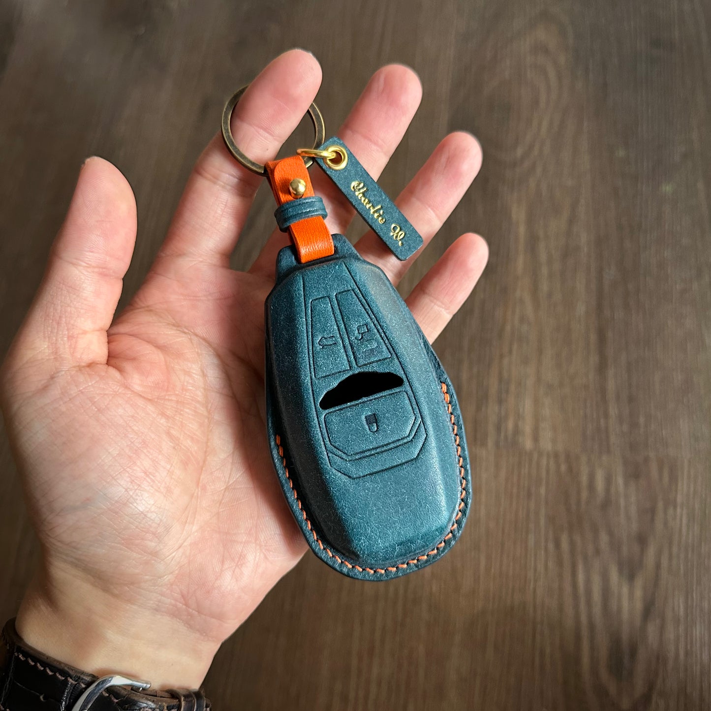 Aston Martin key case, key fob cover, Pueblo leather