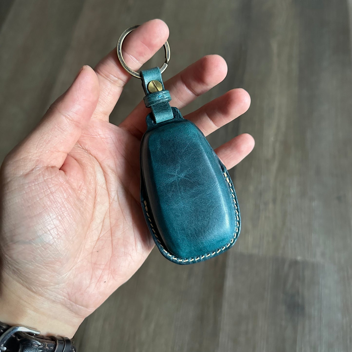 Subaru key fob cover, Wax leather