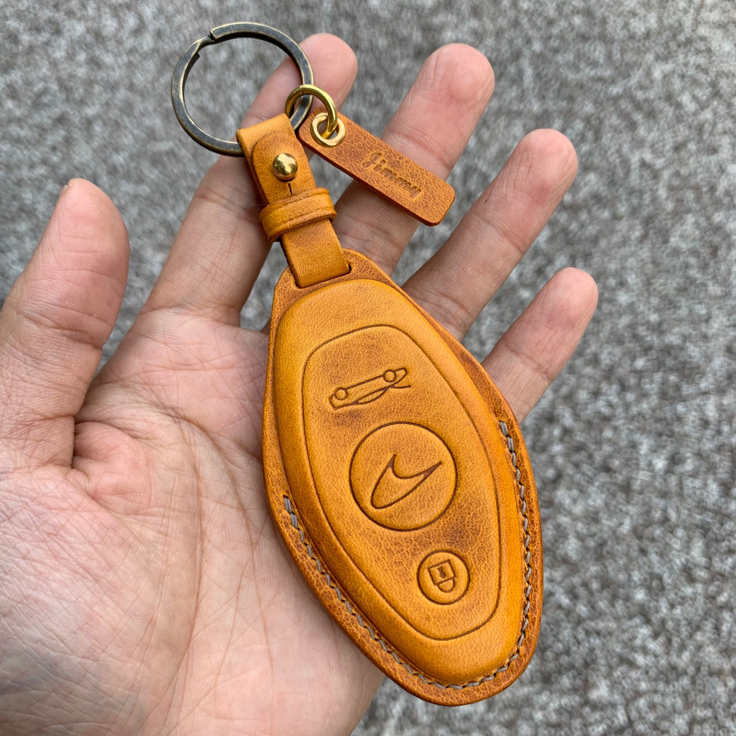 McLaren key fob cover, Wax leather