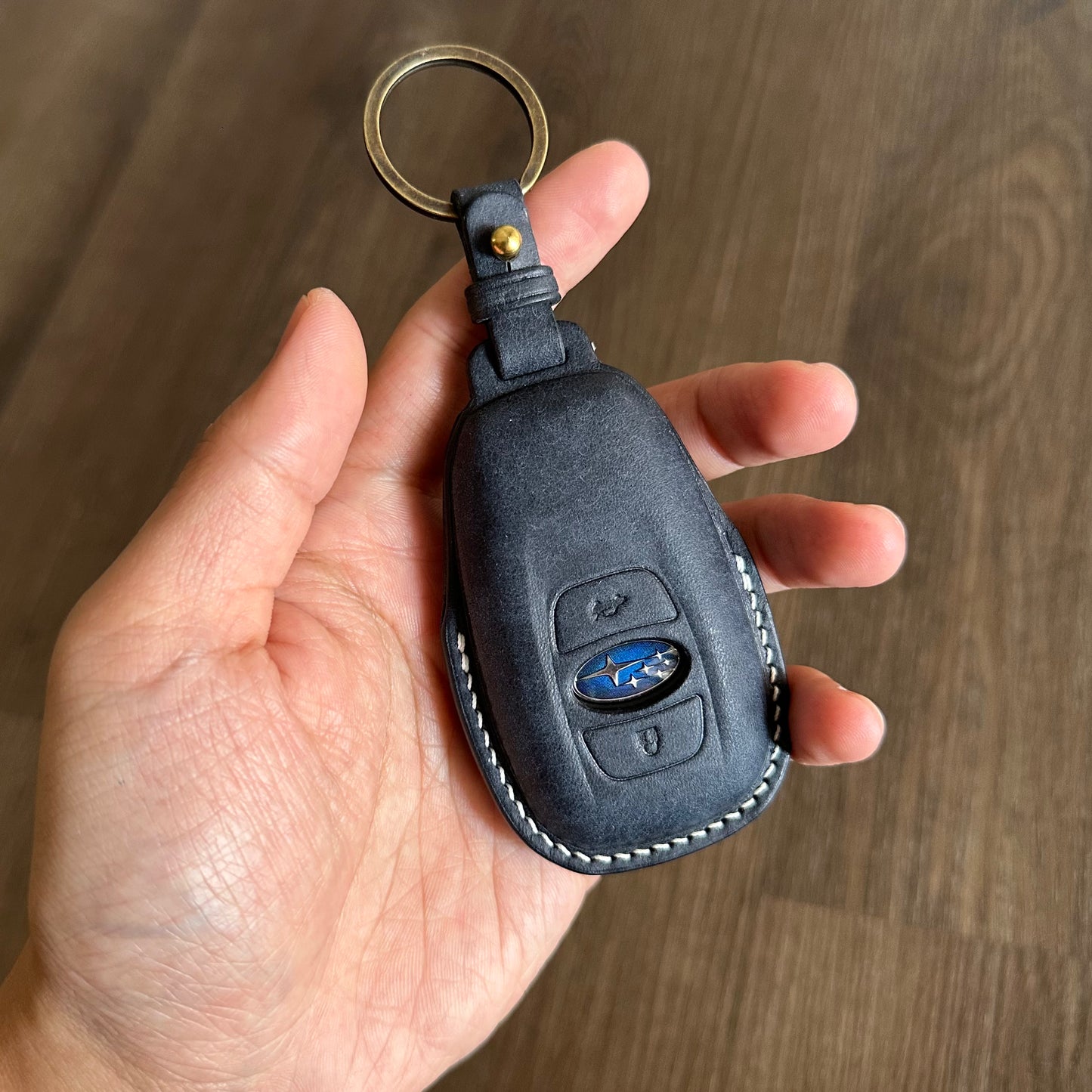 Subaru key fob cover, Pueblo leather key case