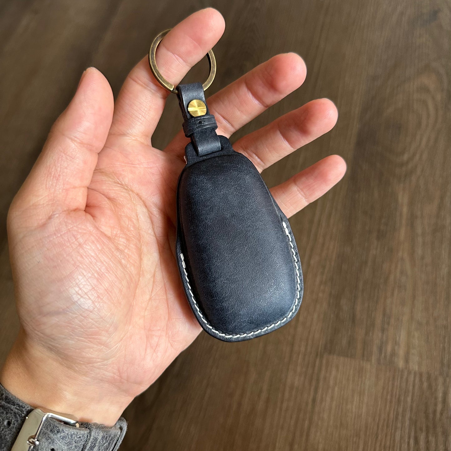 Subaru key fob cover, Pueblo leather key case