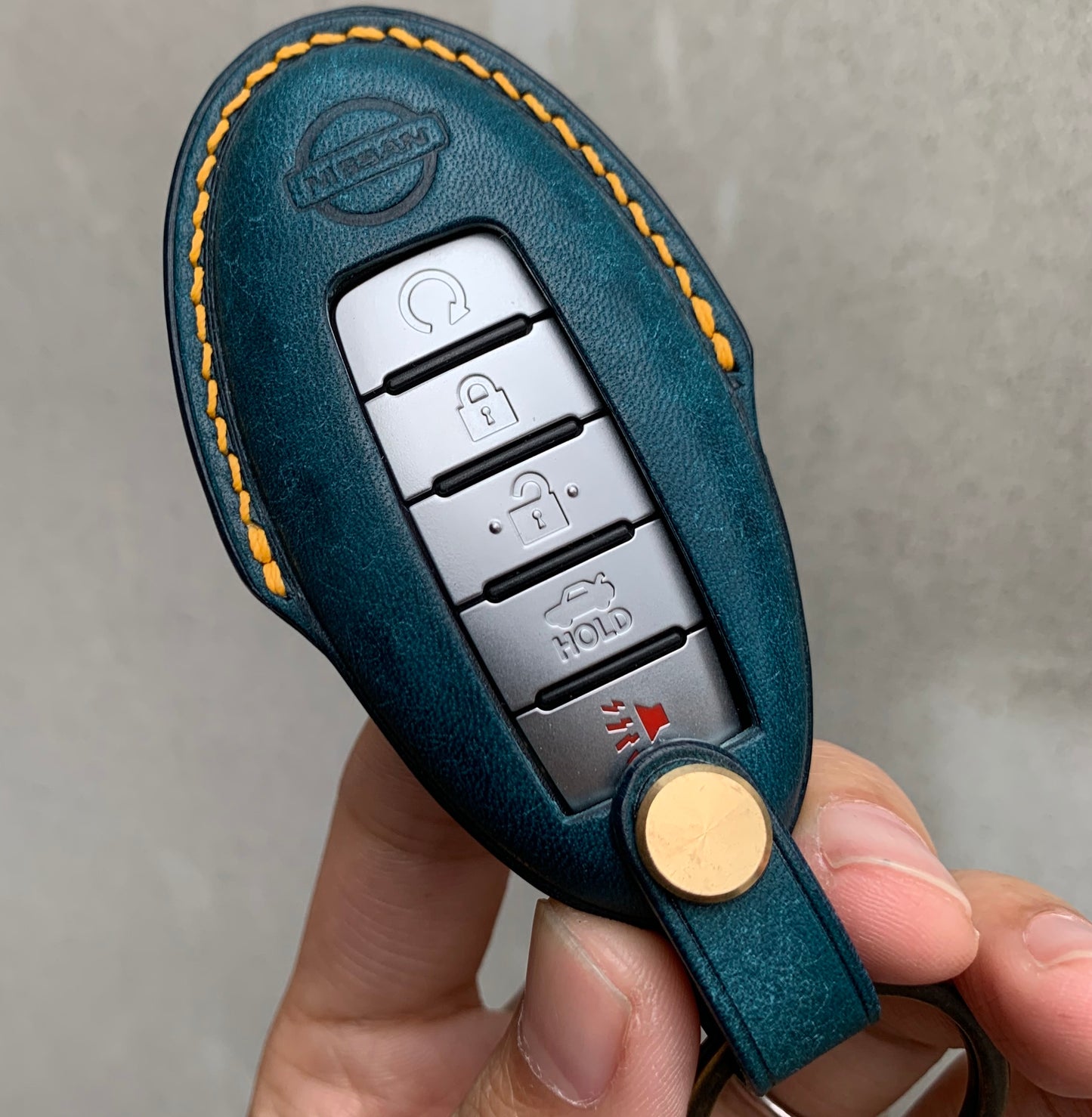 Nissan key fob cover, Pueblo leather key case