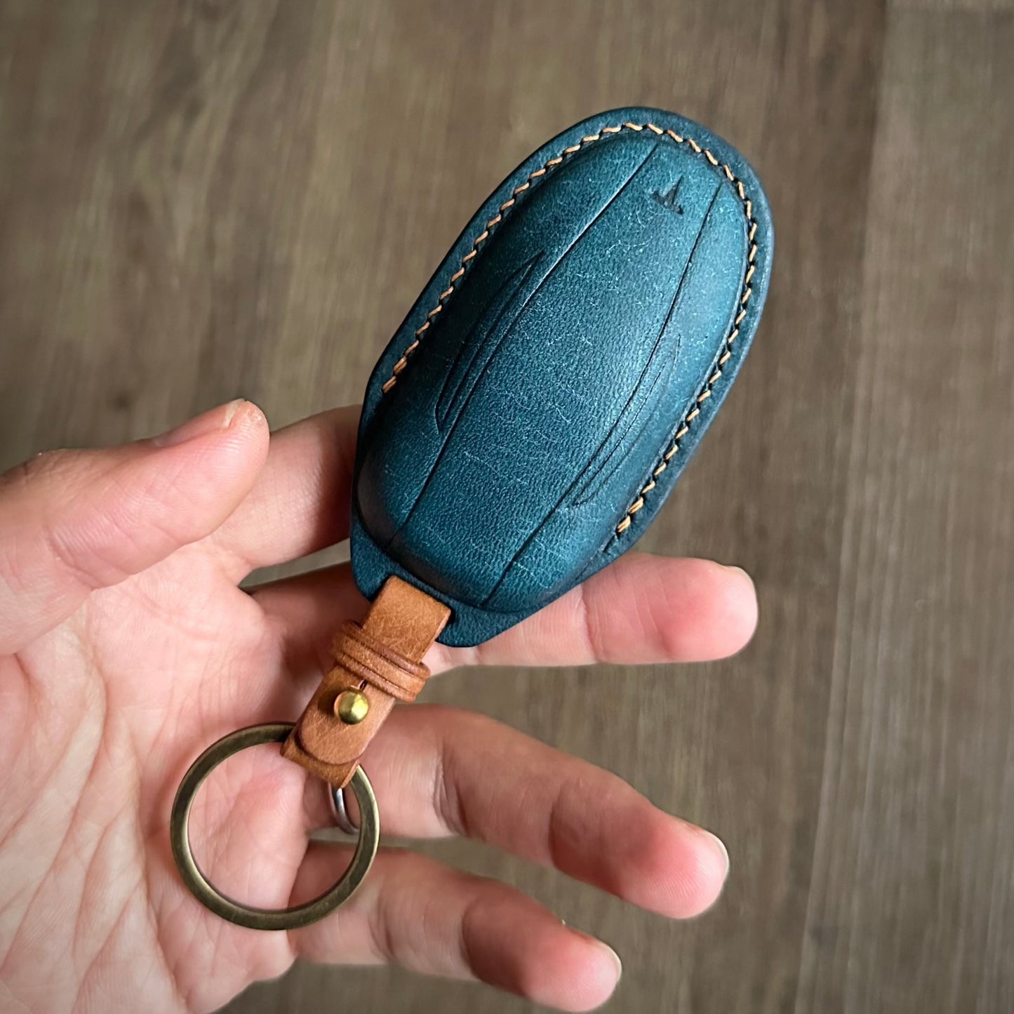 Tesla key fob cover, key case, Pueblo leather