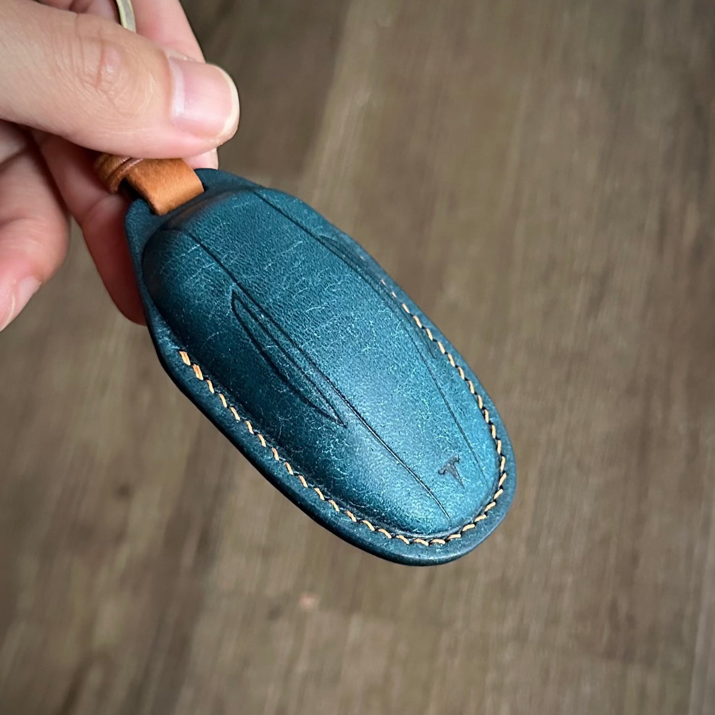 Tesla key fob cover, key case, Pueblo leather