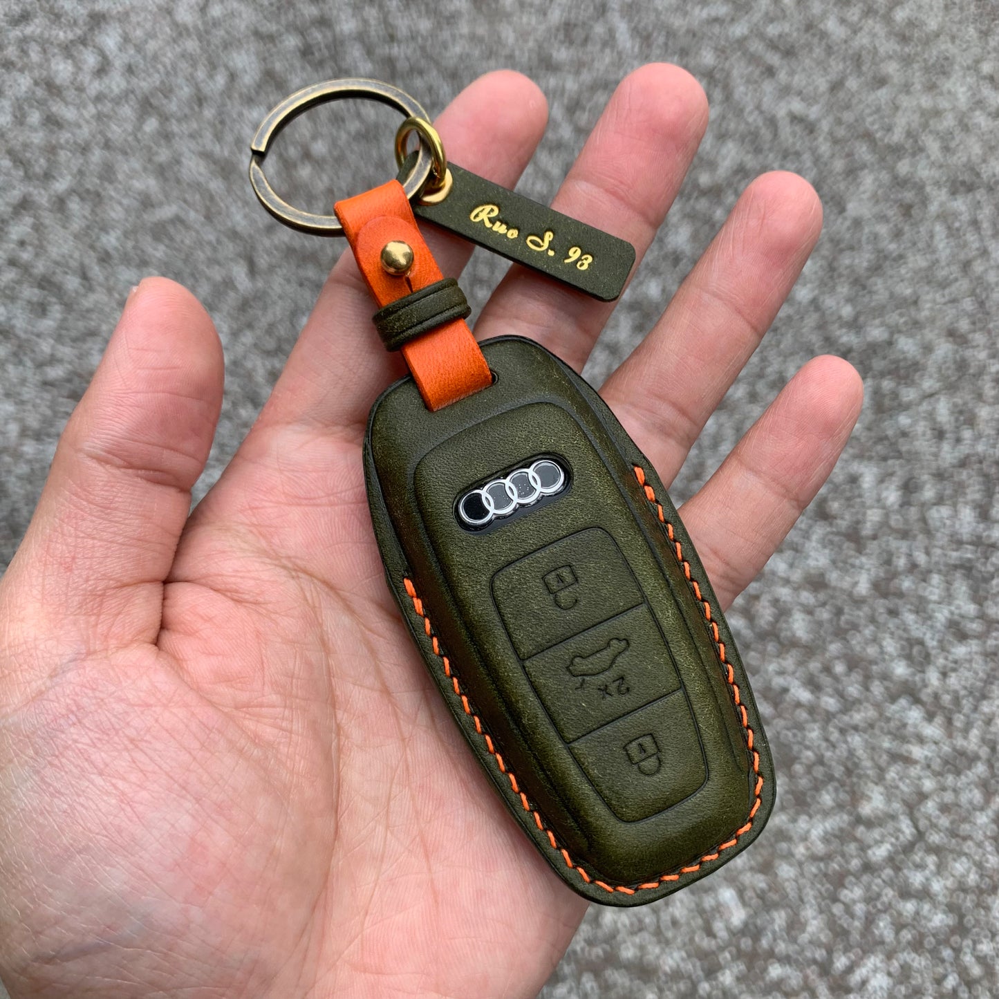 Audi key fob cover, key case, Pueblo leather