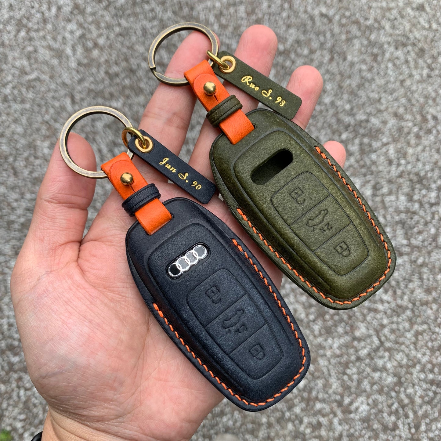 Audi key fob cover, key case, Pueblo leather