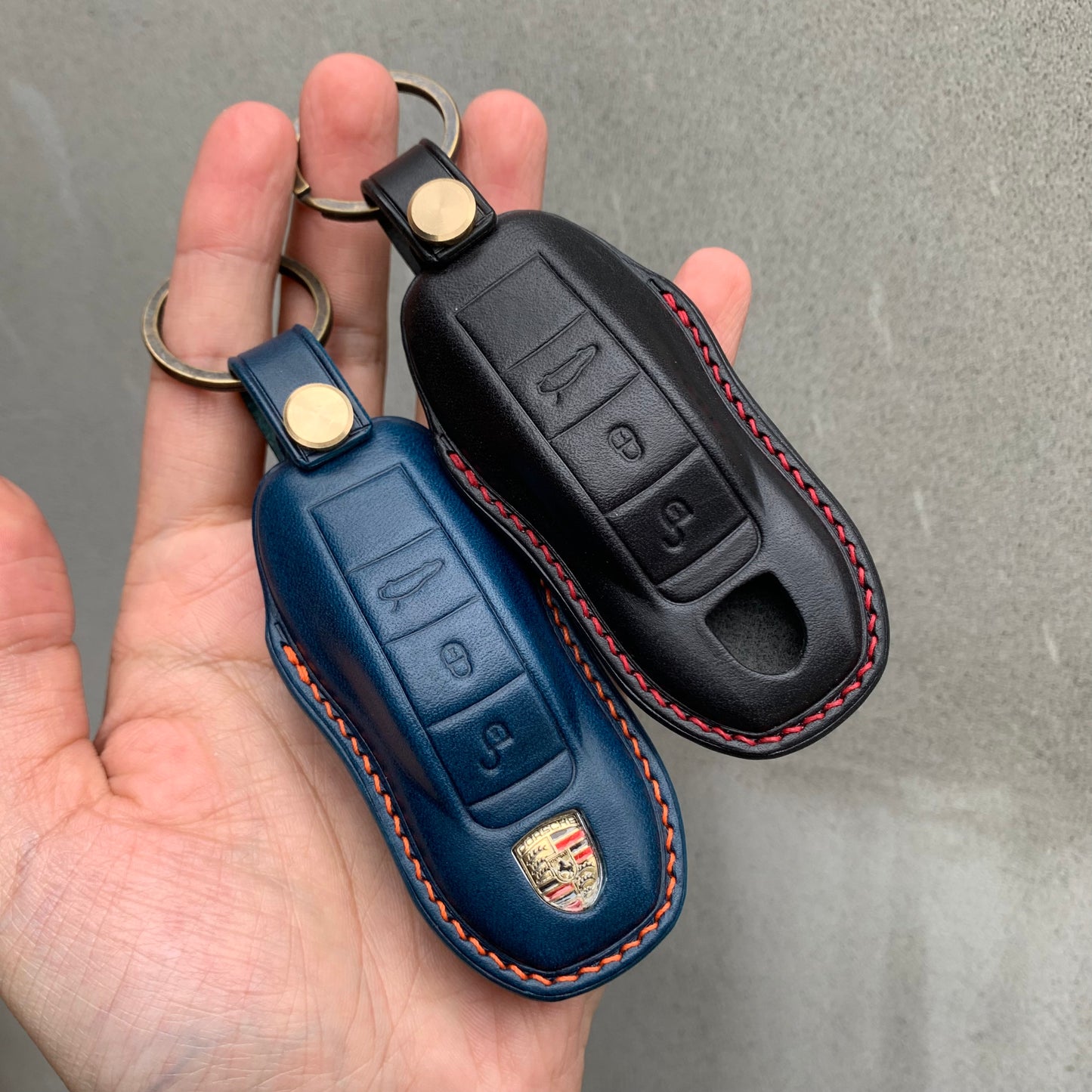 Porsche key fob cover, buttero leather
