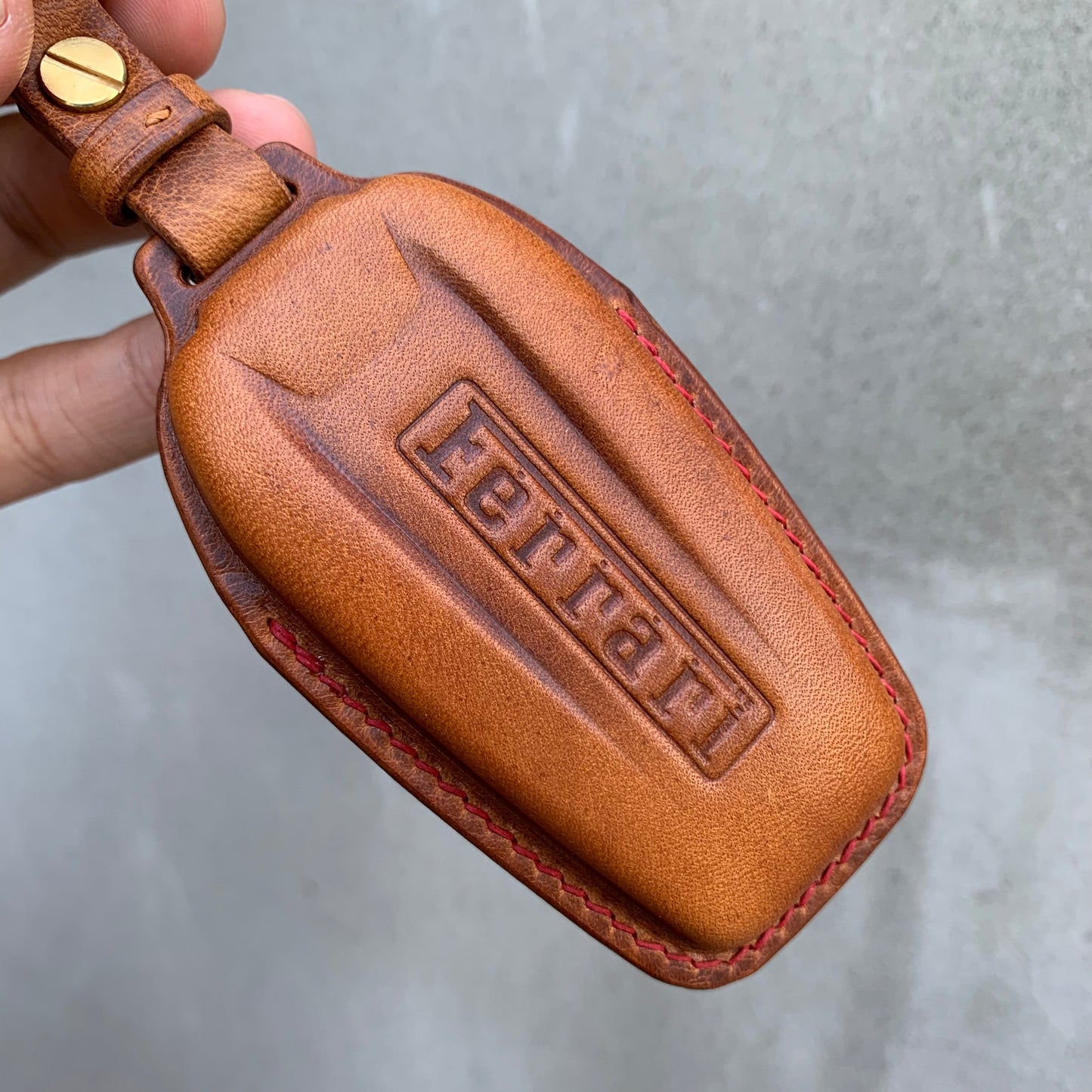Ferrari key fob cover, key case, Wax leather
