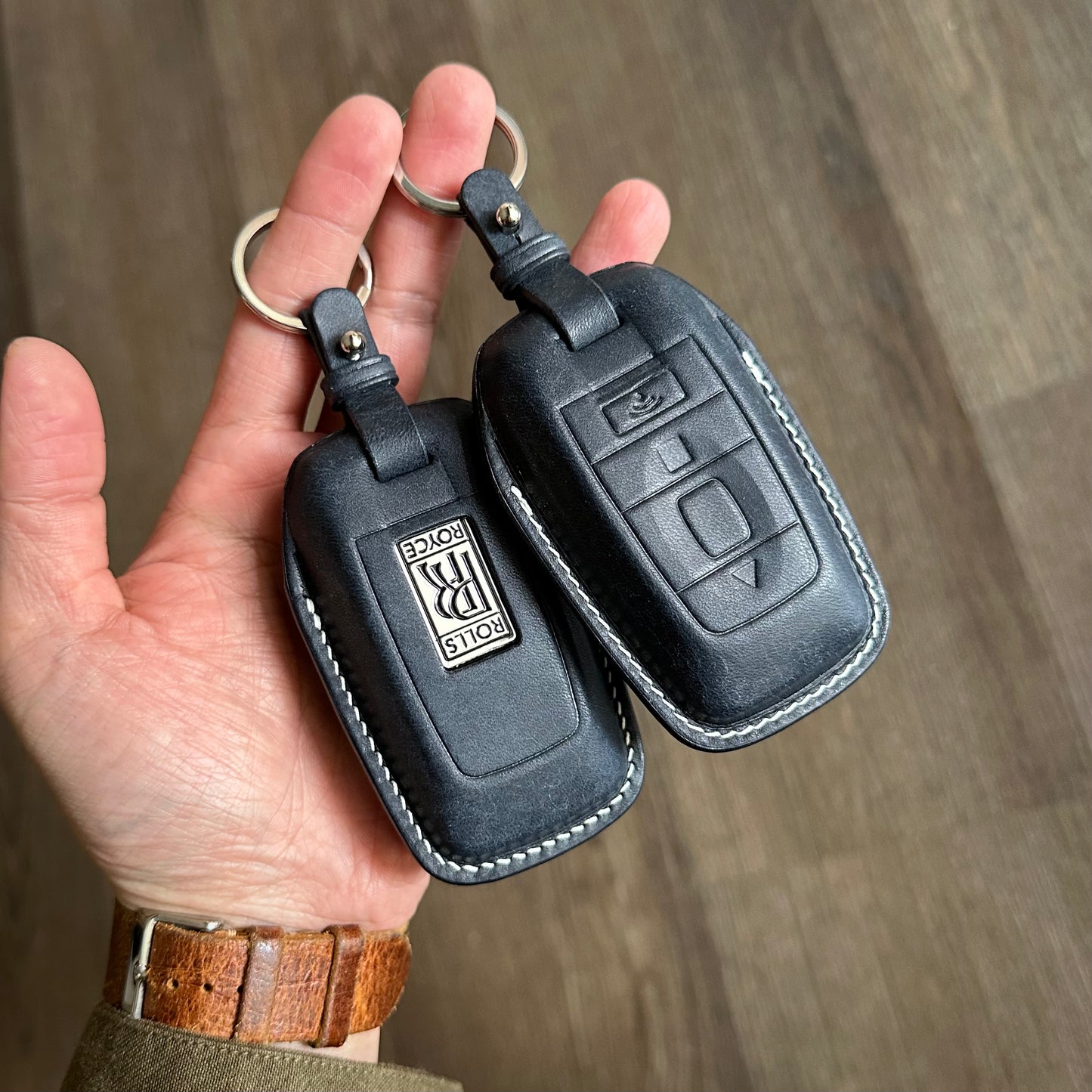 Rolls Royce key case, key fob cover, Pueblo leather