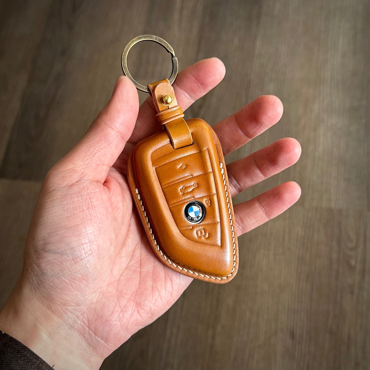 BMW key fob cover, Shell Cordovan