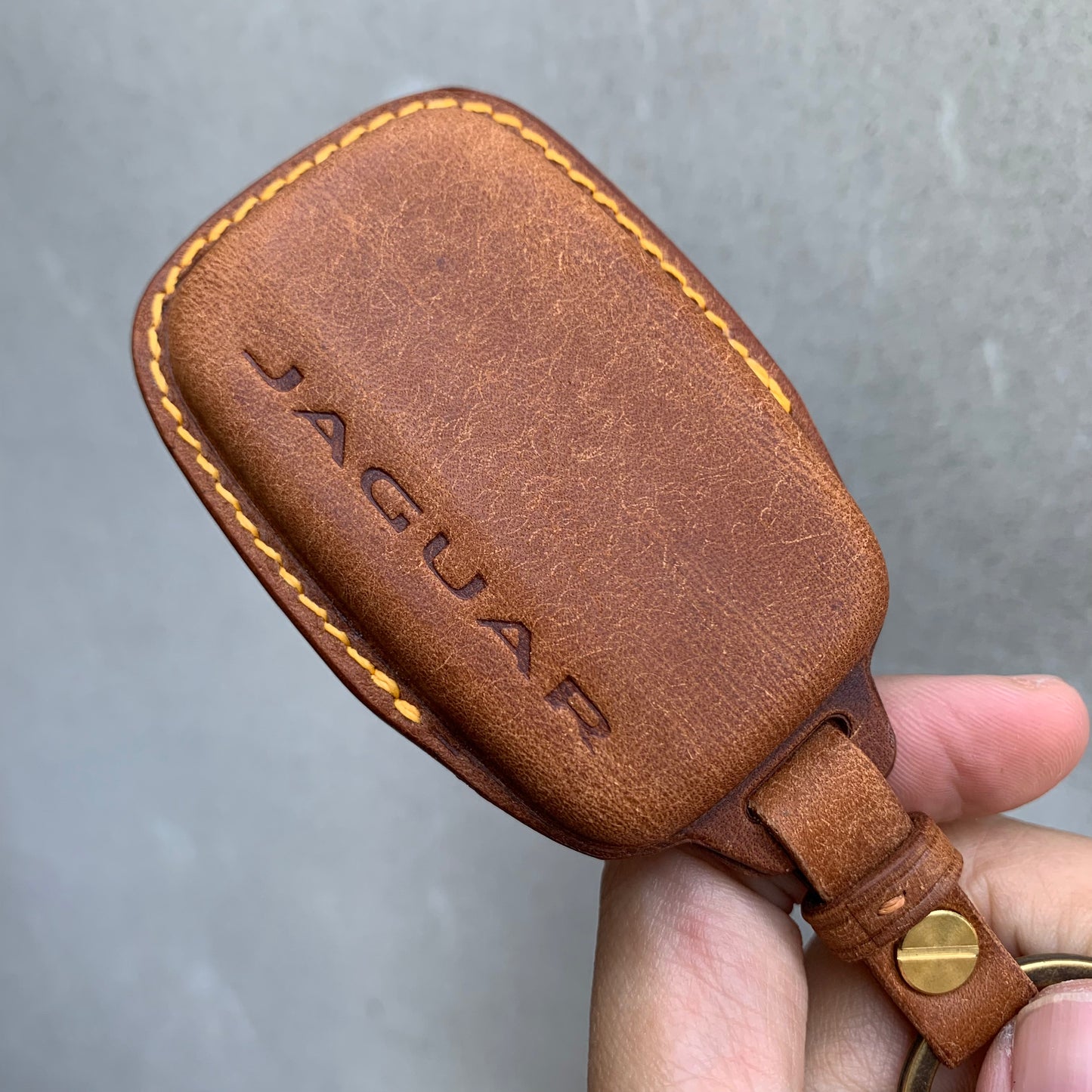 Jaguar key case, Pueblo leather