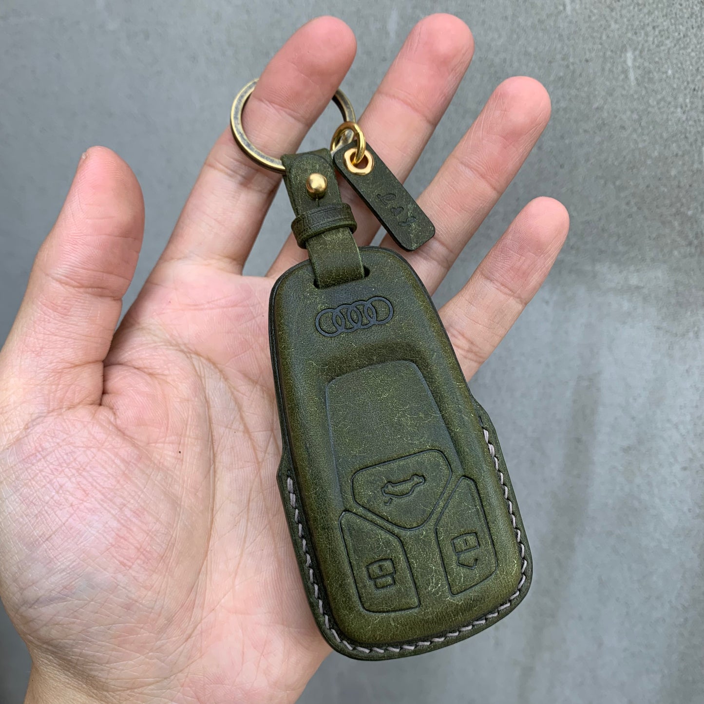 Audi key case,key fob cover, Pueblo leather