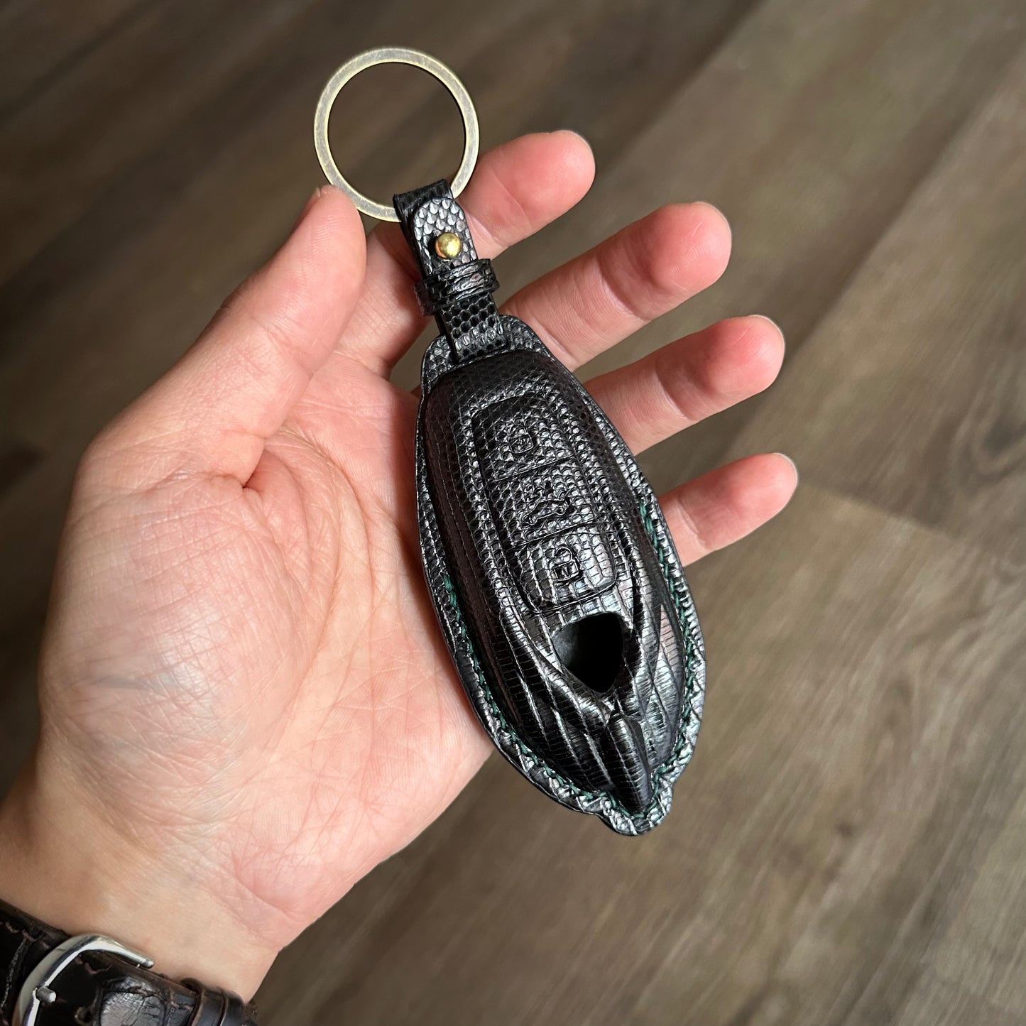 Lamborghini key fob cover, Lamborghini Leather key case, Lizard leather