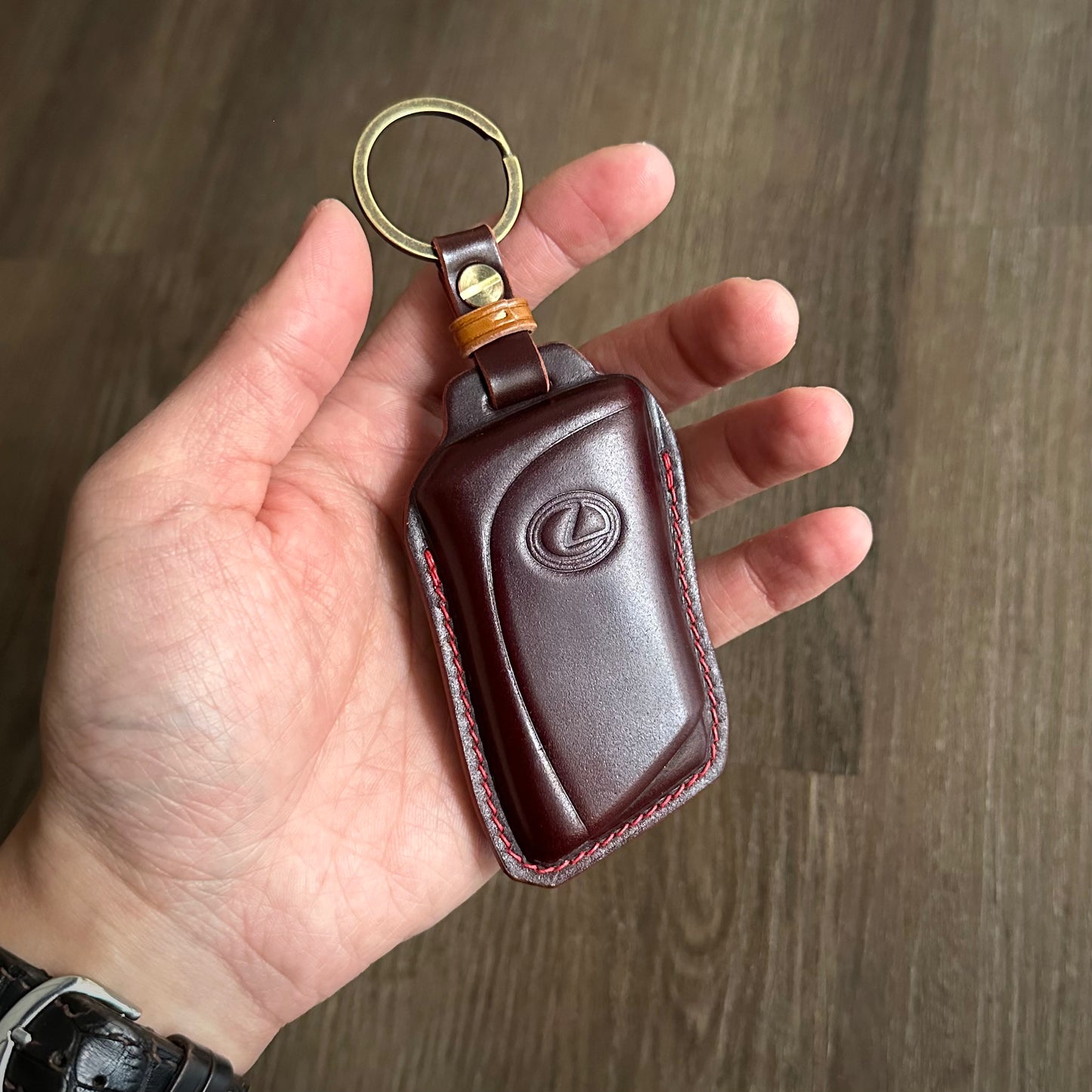 Lexus key fob cover, Shell Cordovan
