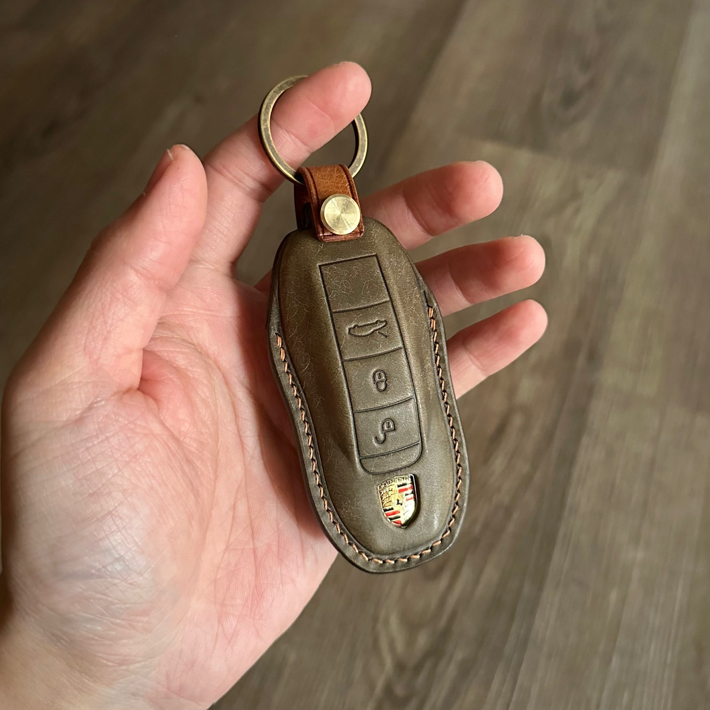 Porsche key case, key fob cov,er Pueblo leather