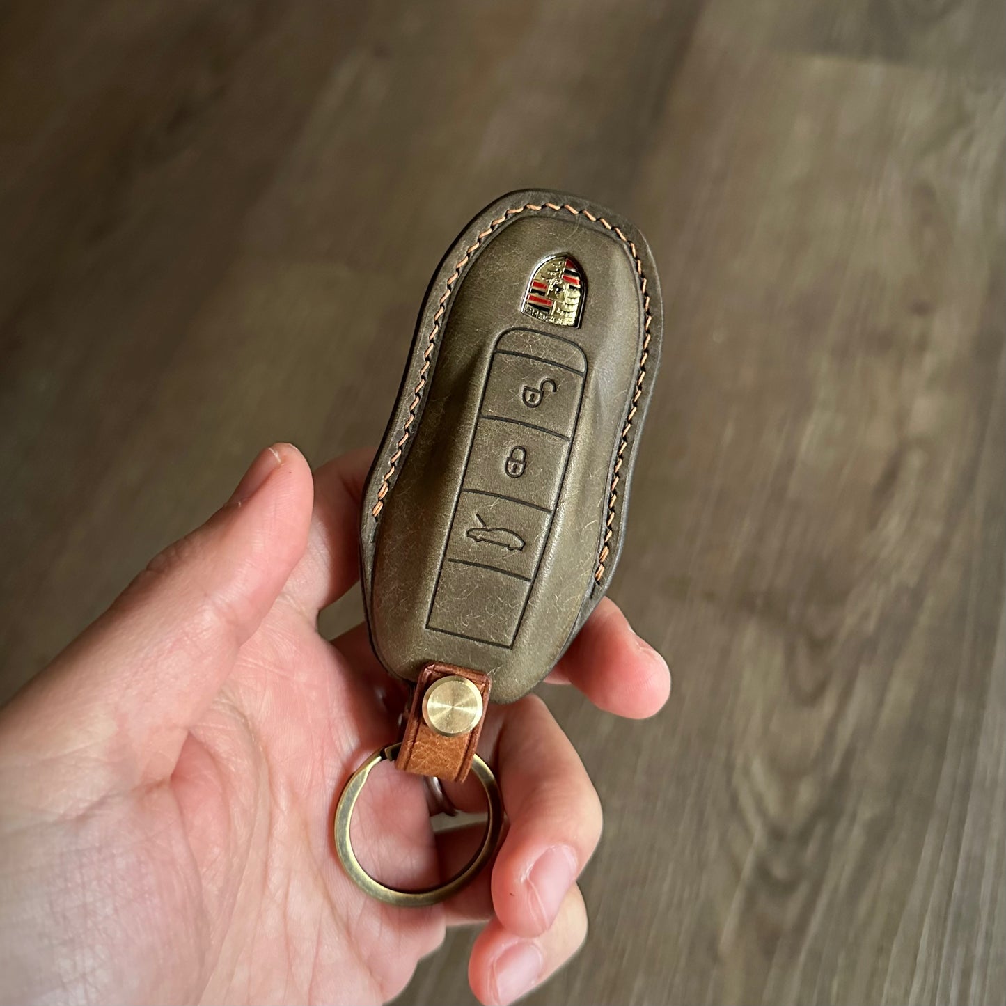 Porsche key case, key fob cov,er Pueblo leather