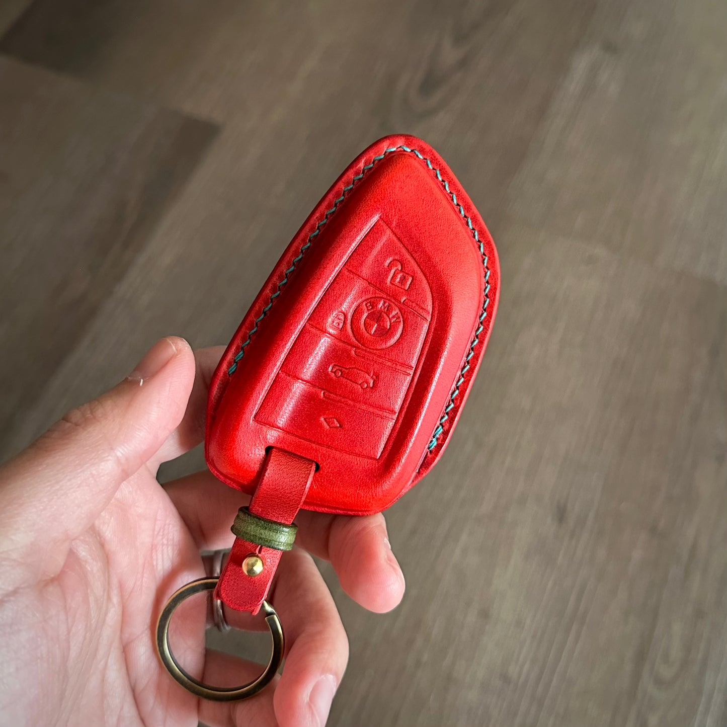 BMW key fob cover, Wax leather