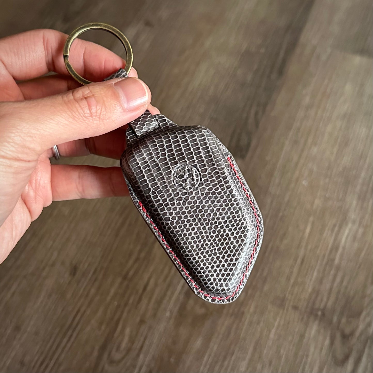 Volkswagen key fob cover, VW Leather key case, Lizard leather