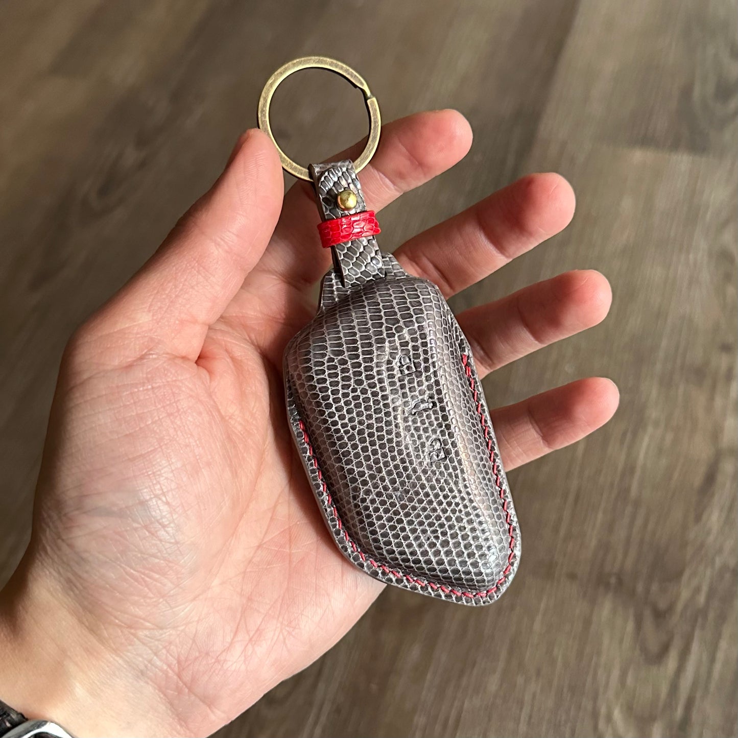 Volkswagen key fob cover, VW Leather key case, Lizard leather
