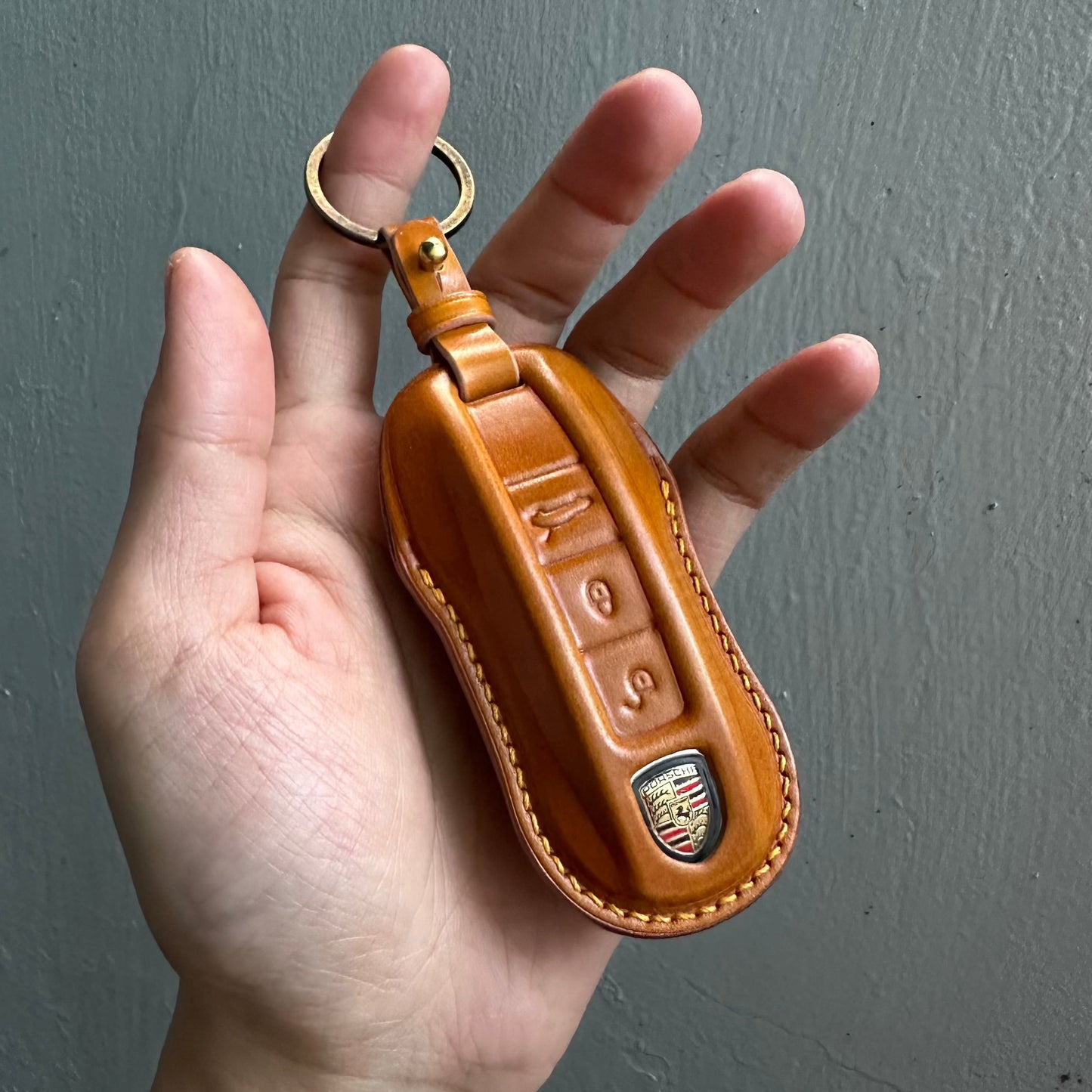 Porsche key fob cover, key case, Shell Cordovan