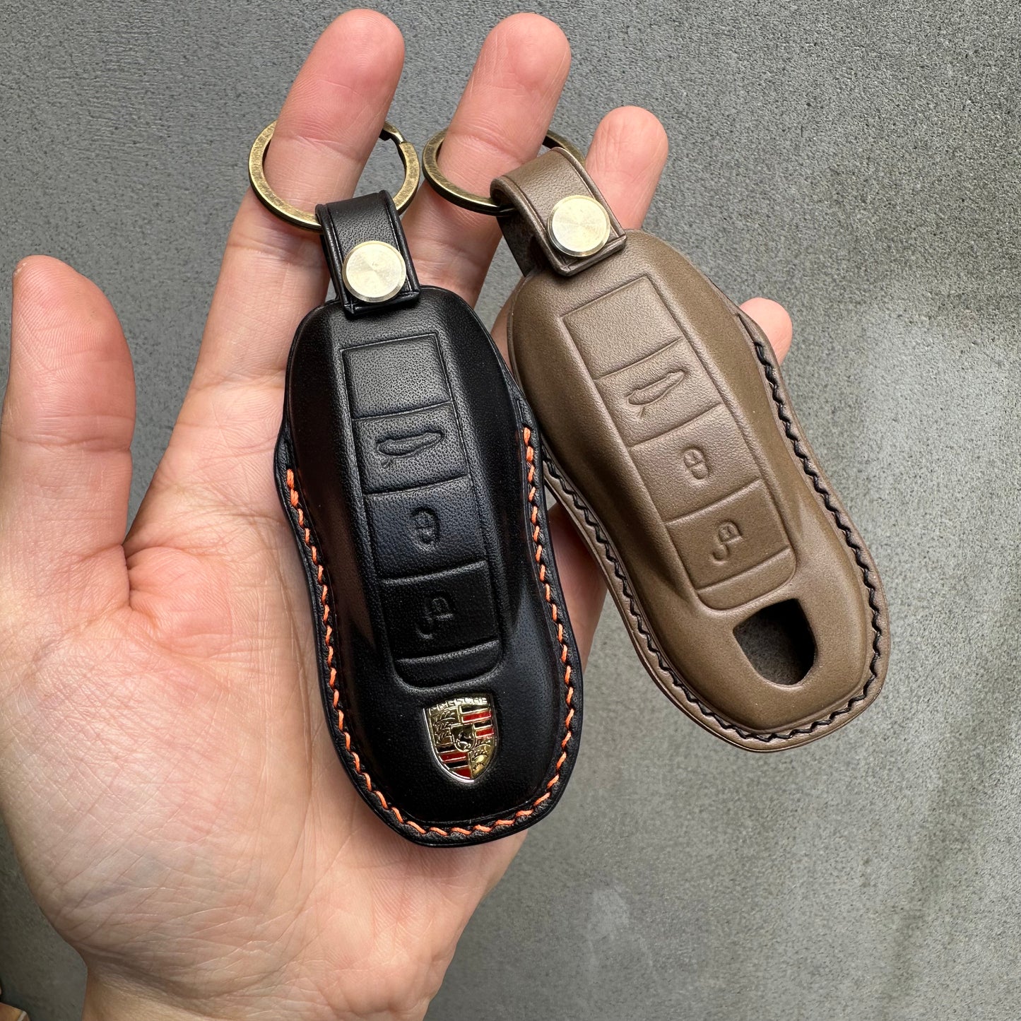 Porsche key fob cover, buttero leather
