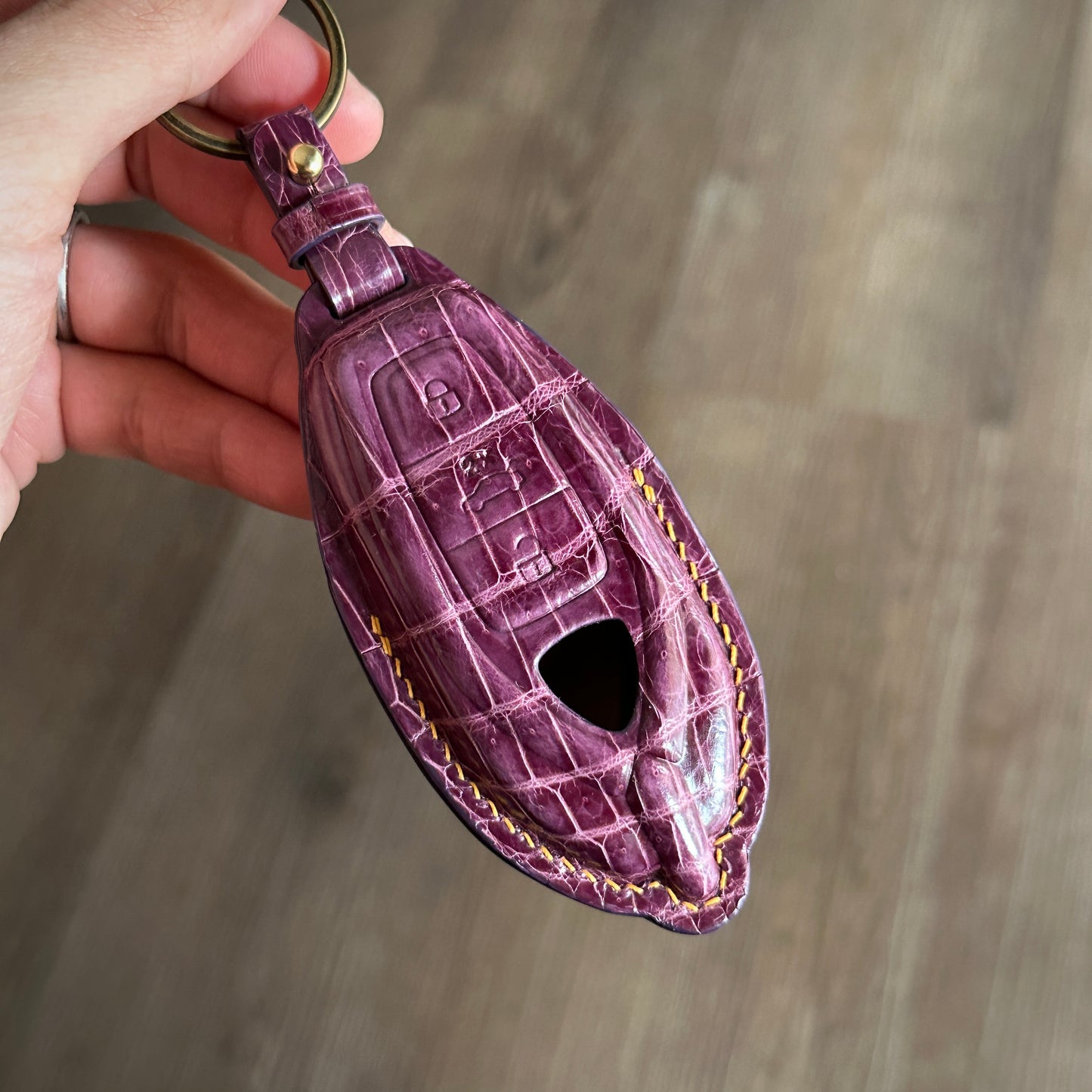 Lamborghini key fob cover, Crocodile leather Leather key case