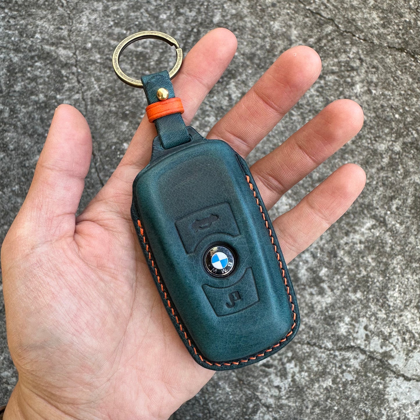 BMW key fob cover, Wax leather