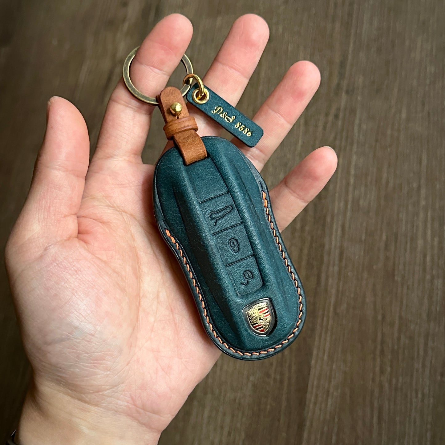 Porsche key fob cover, key case, Pueblo leather