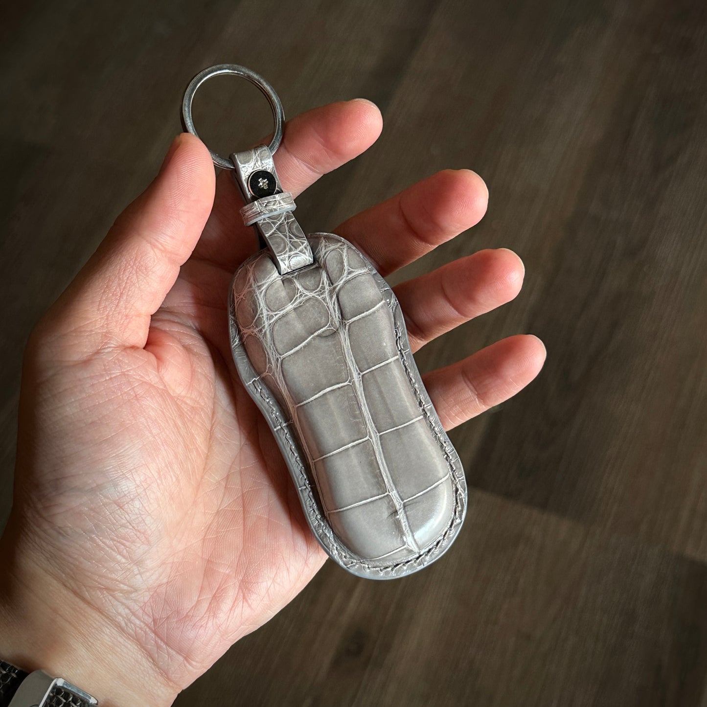 Porsche key fob cover, Crocodile leather Leather key case