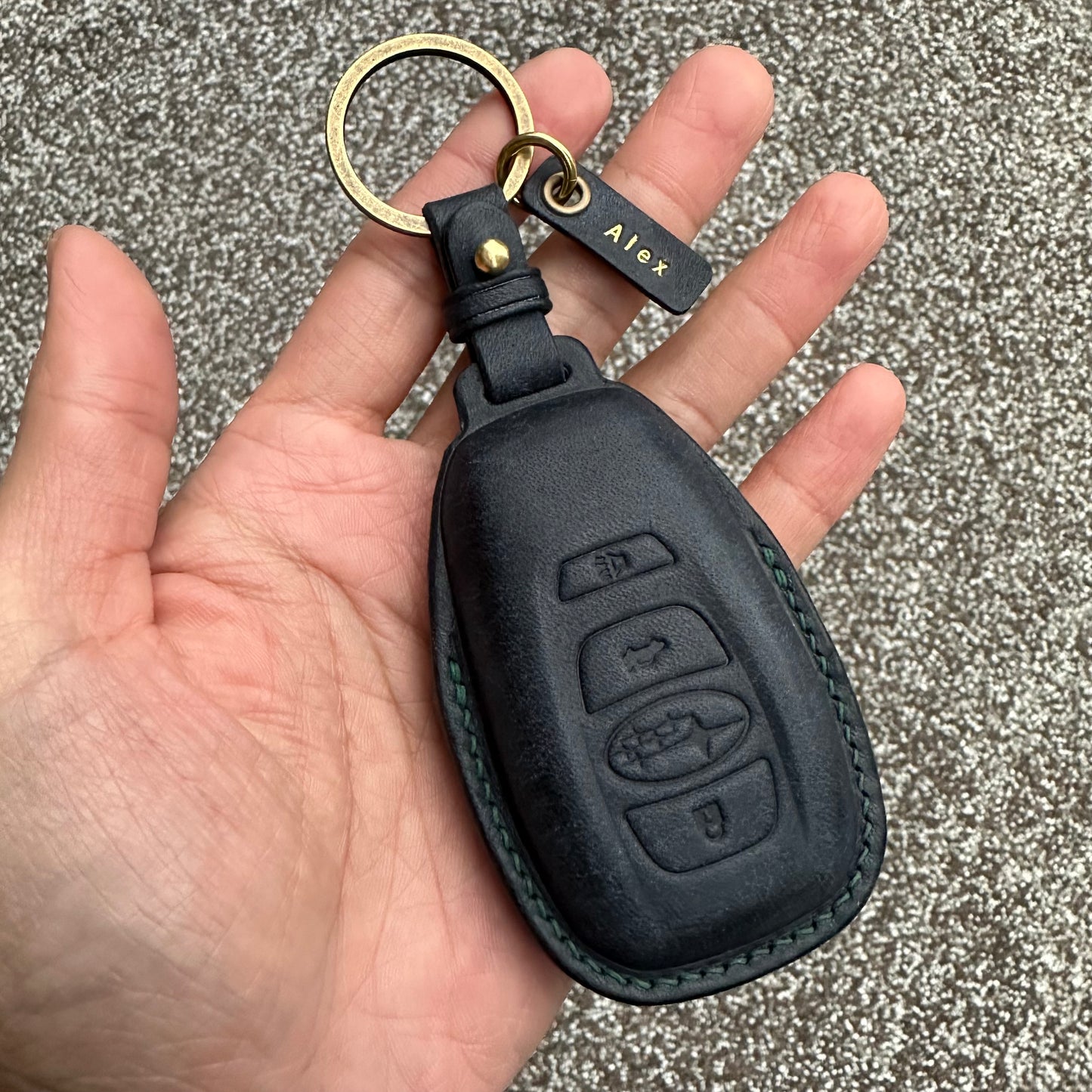 Subaru key fob cover, Pueblo leather key case