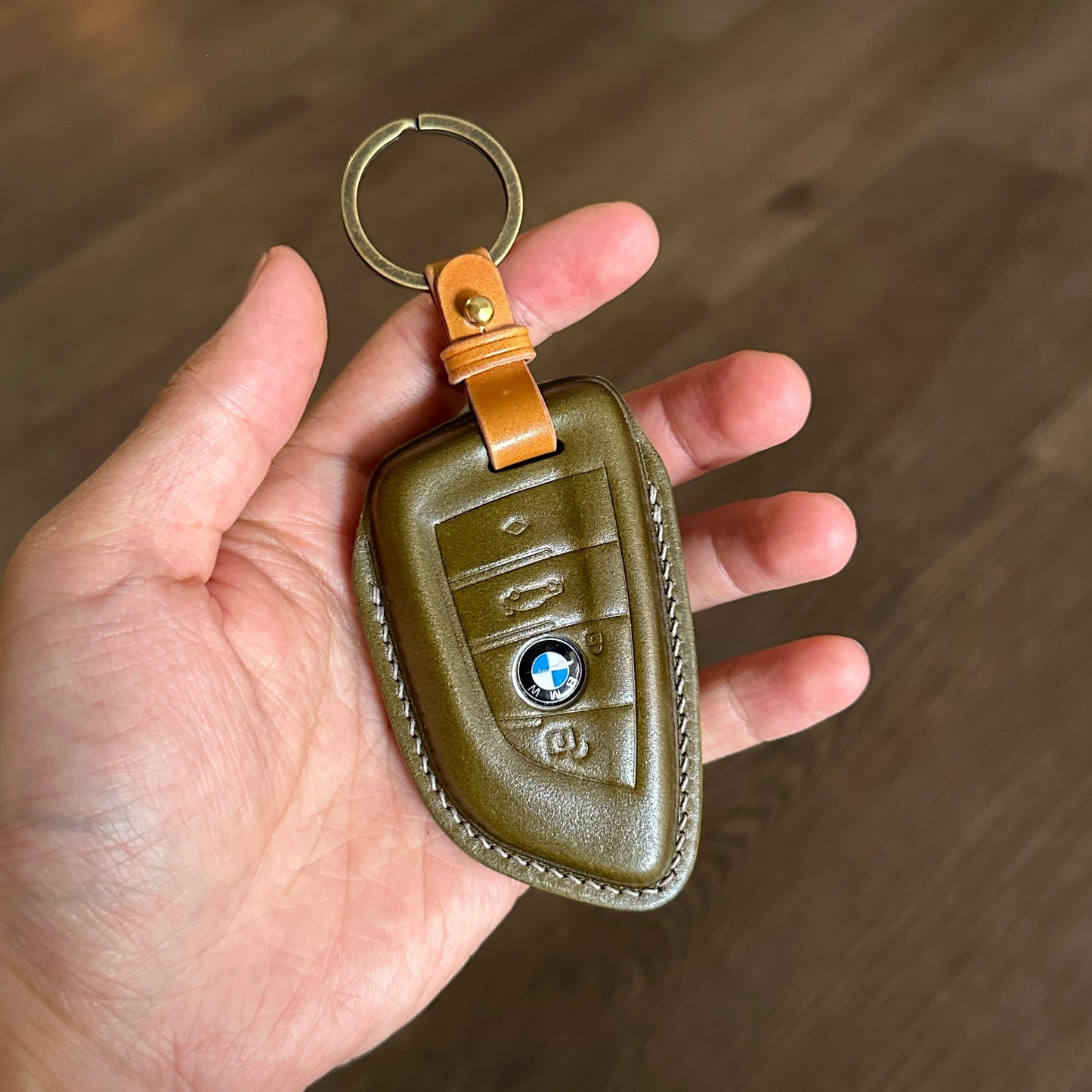 BMW key fob cover, Shell Cordovan