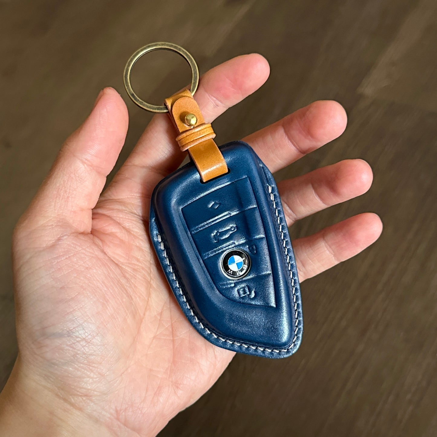 BMW key fob cover, Shell Cordovan