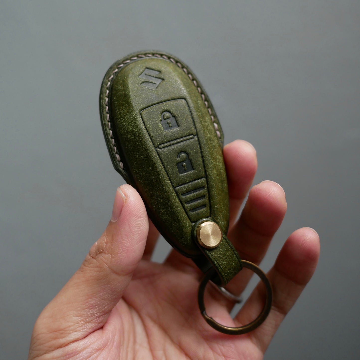 Suzuki key fob cover, Pueblo leather key case