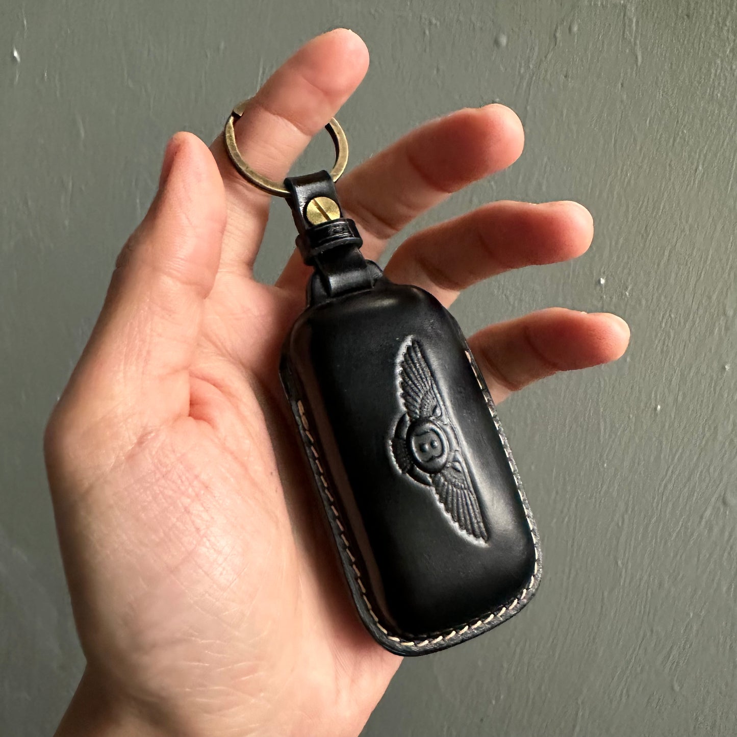 Bentley key fob cover, Bentley Leather key case, Shell Cordovan