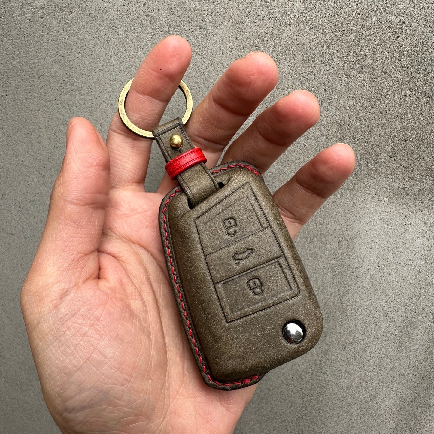 Volkswagen key fob, Pueblo leather key case