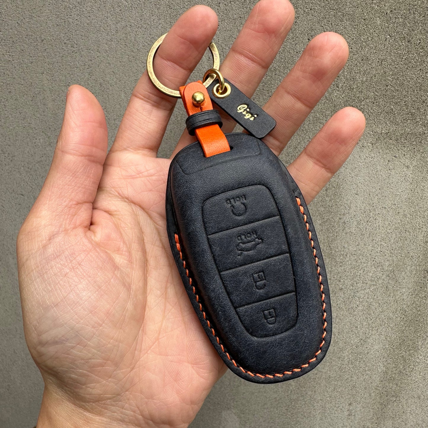 Hyundai key fob cover, Pueblo leather key case