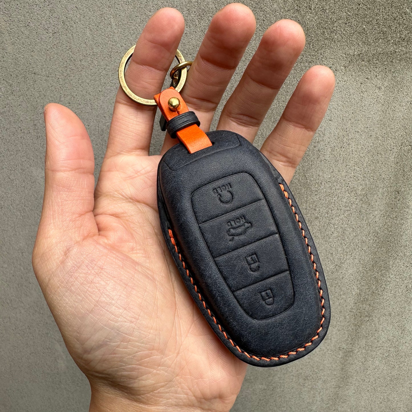 Hyundai key fob cover, Pueblo leather key case