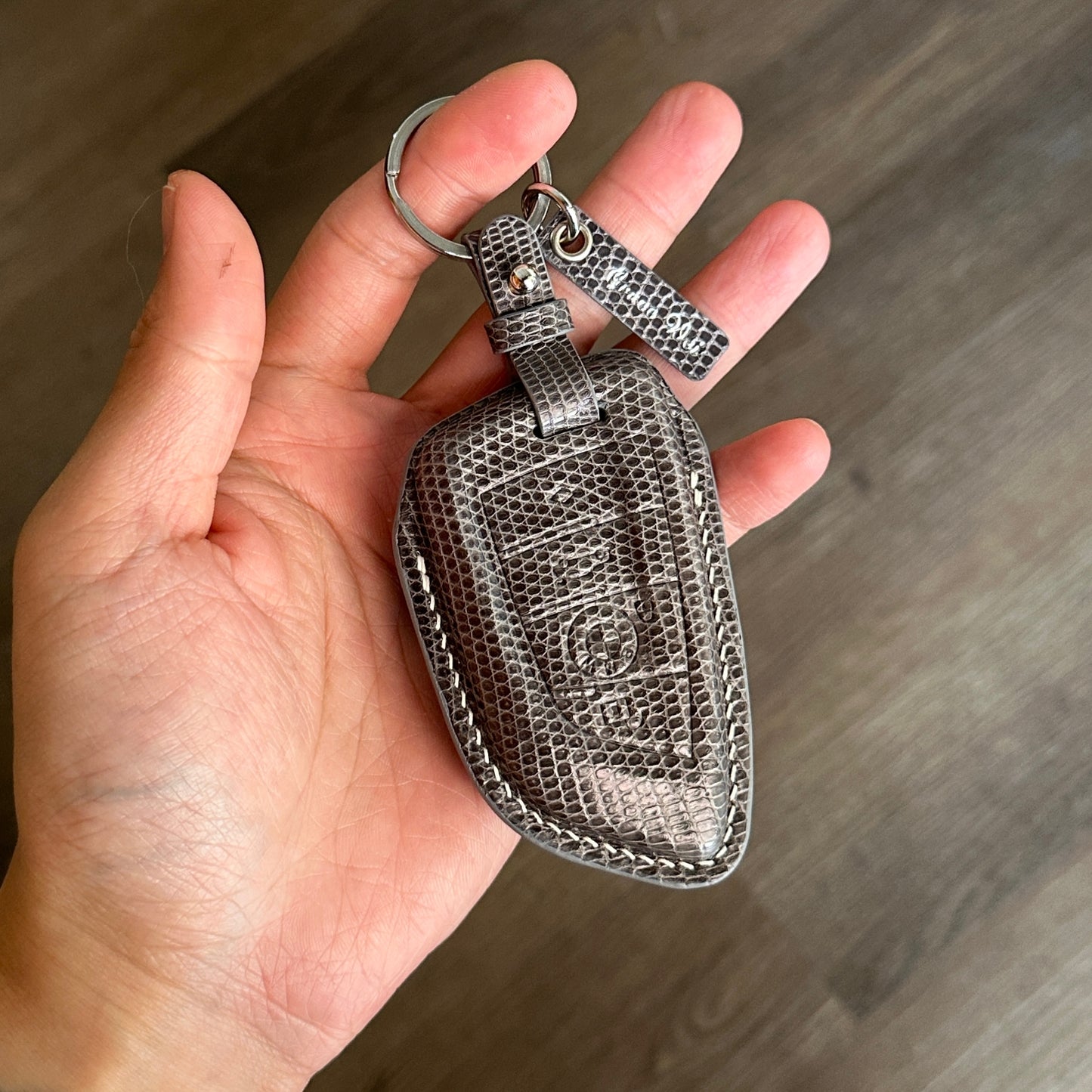 BMW key fob cover, BMW Leather key case, Lizard leather