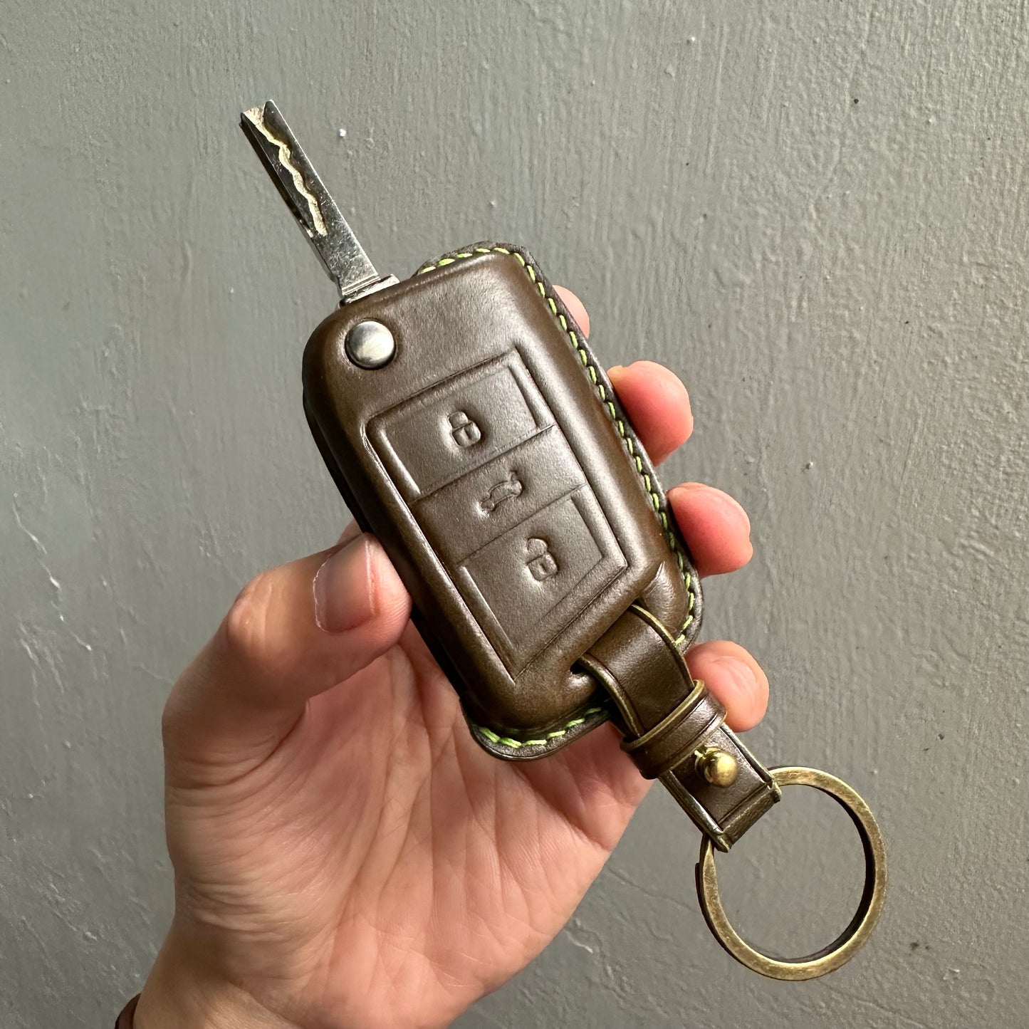 Skoda key fob cover, Shell Cordovan