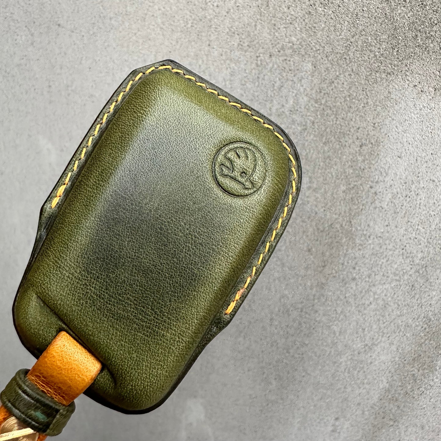 Skoda key fob cover, Wax leather