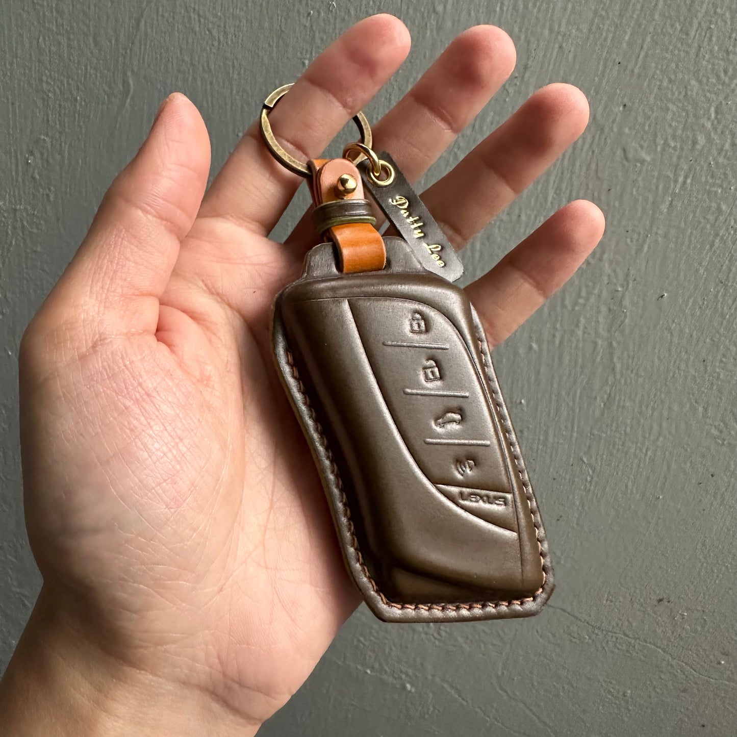 Lexus key fob cover, Shell Cordovan