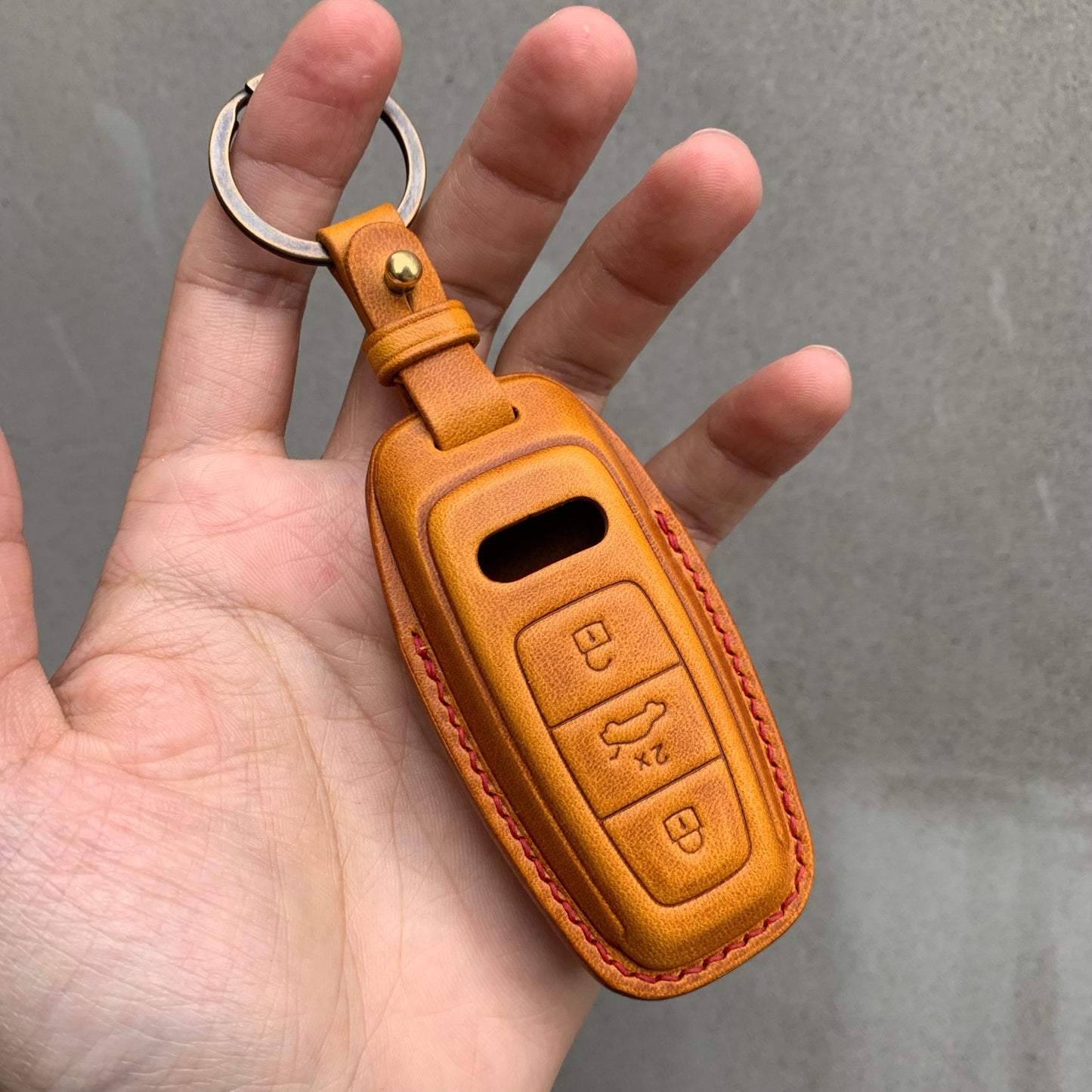 Audi key fob cover, Wax leather