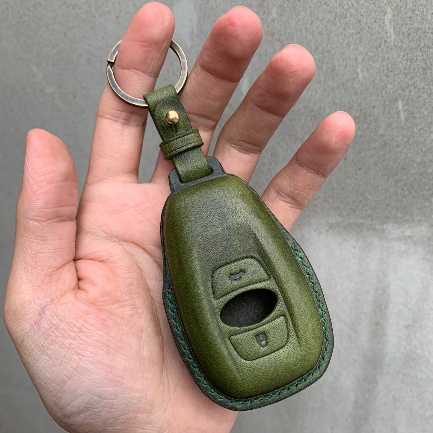 Subaru key fob cover, Wax leather