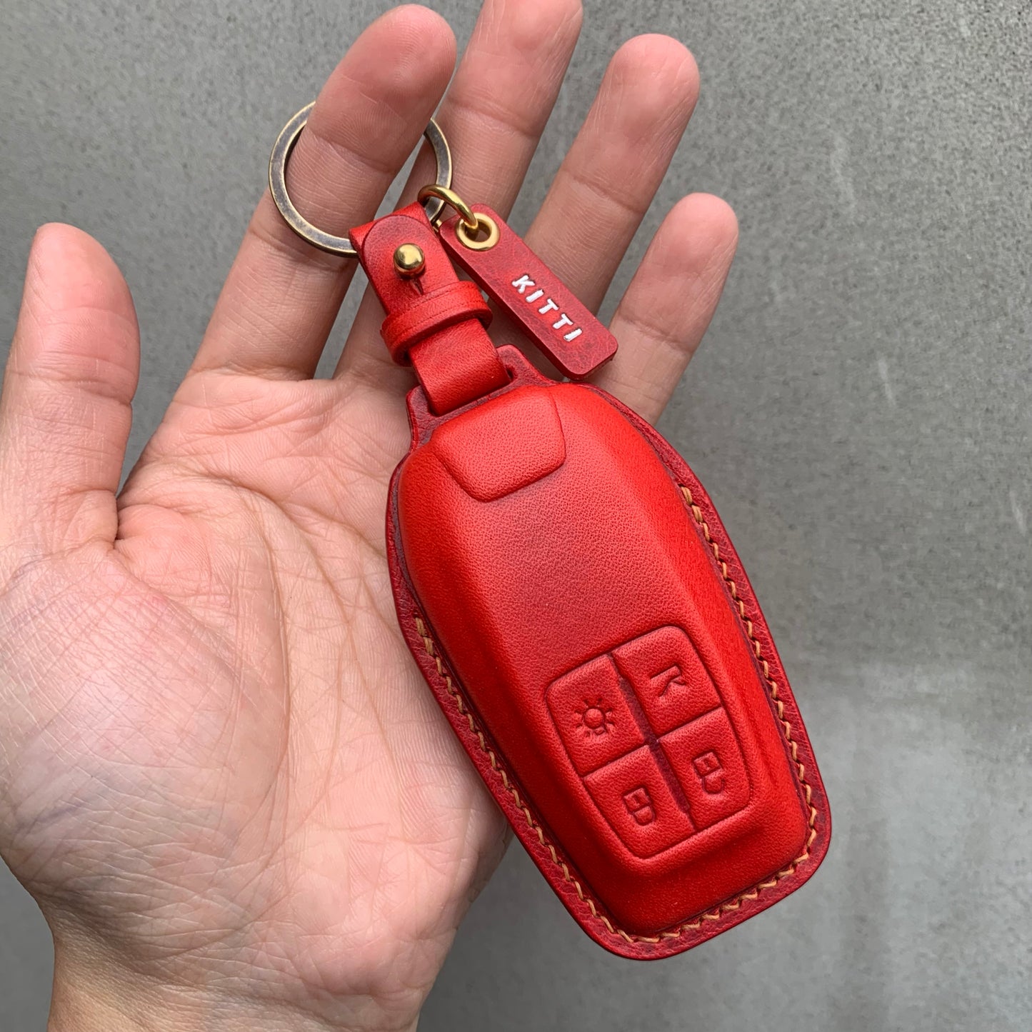 Ferrari key fob cover, key case, Wax leather