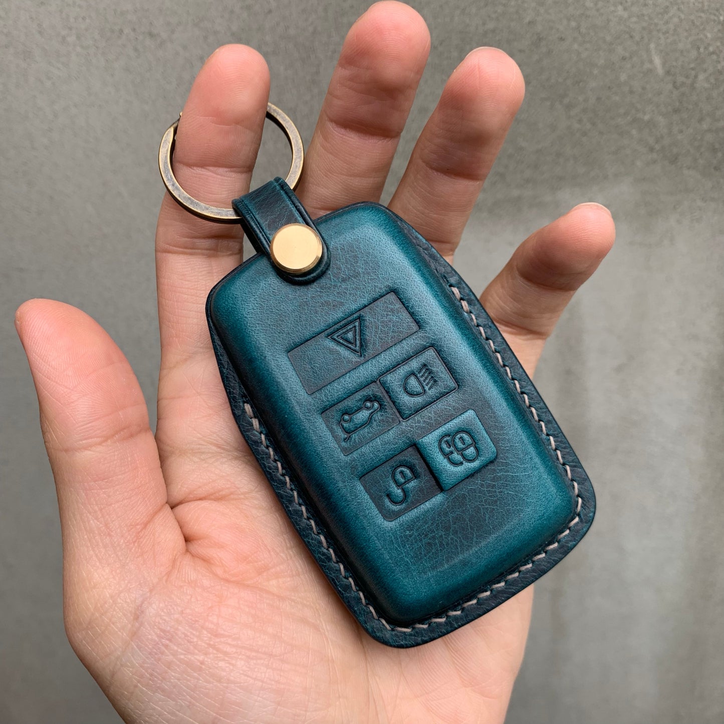 Land Rover key fob cover, Wax leather