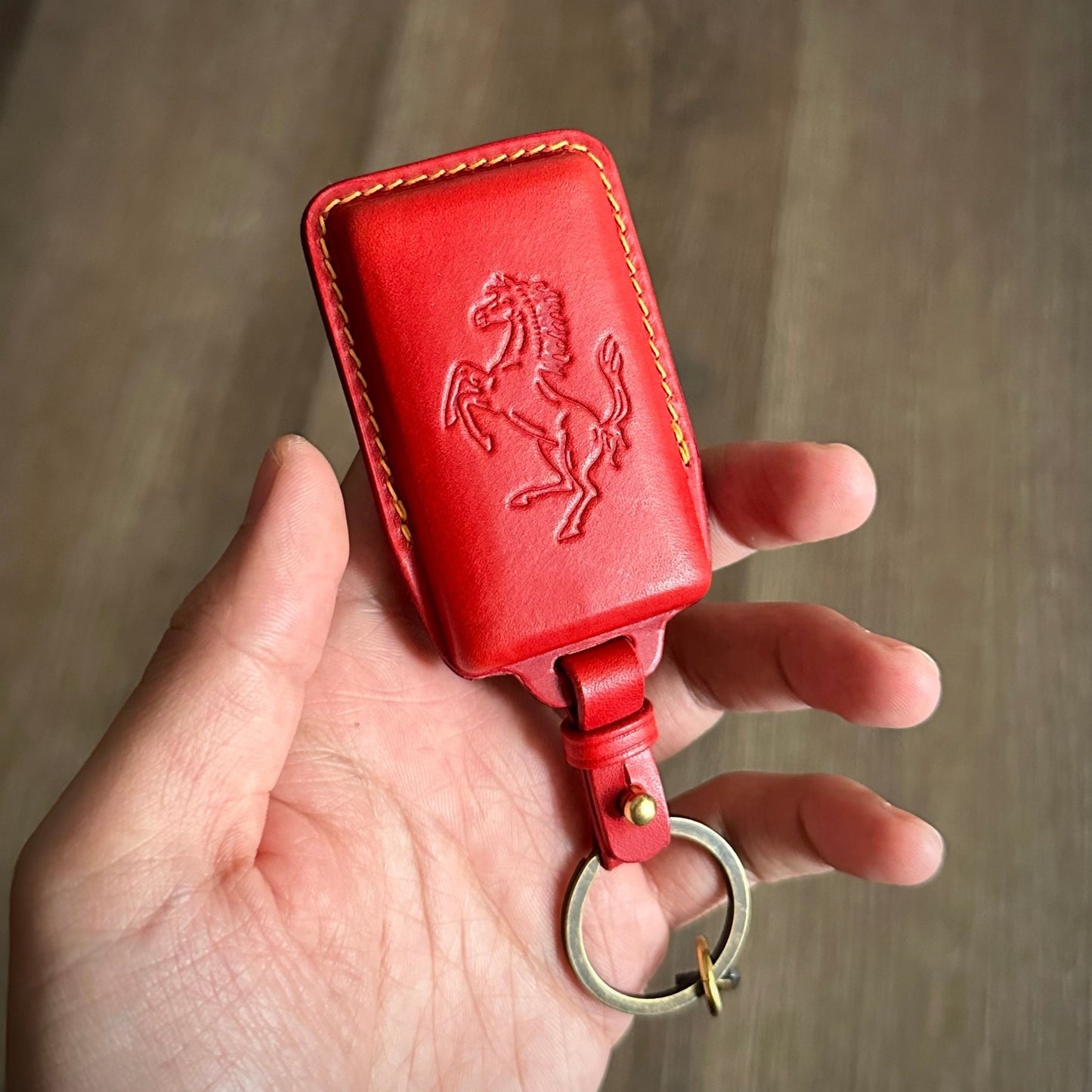 Ferrari key fob cover, Roma key case, 296GTS, Buttero Leather