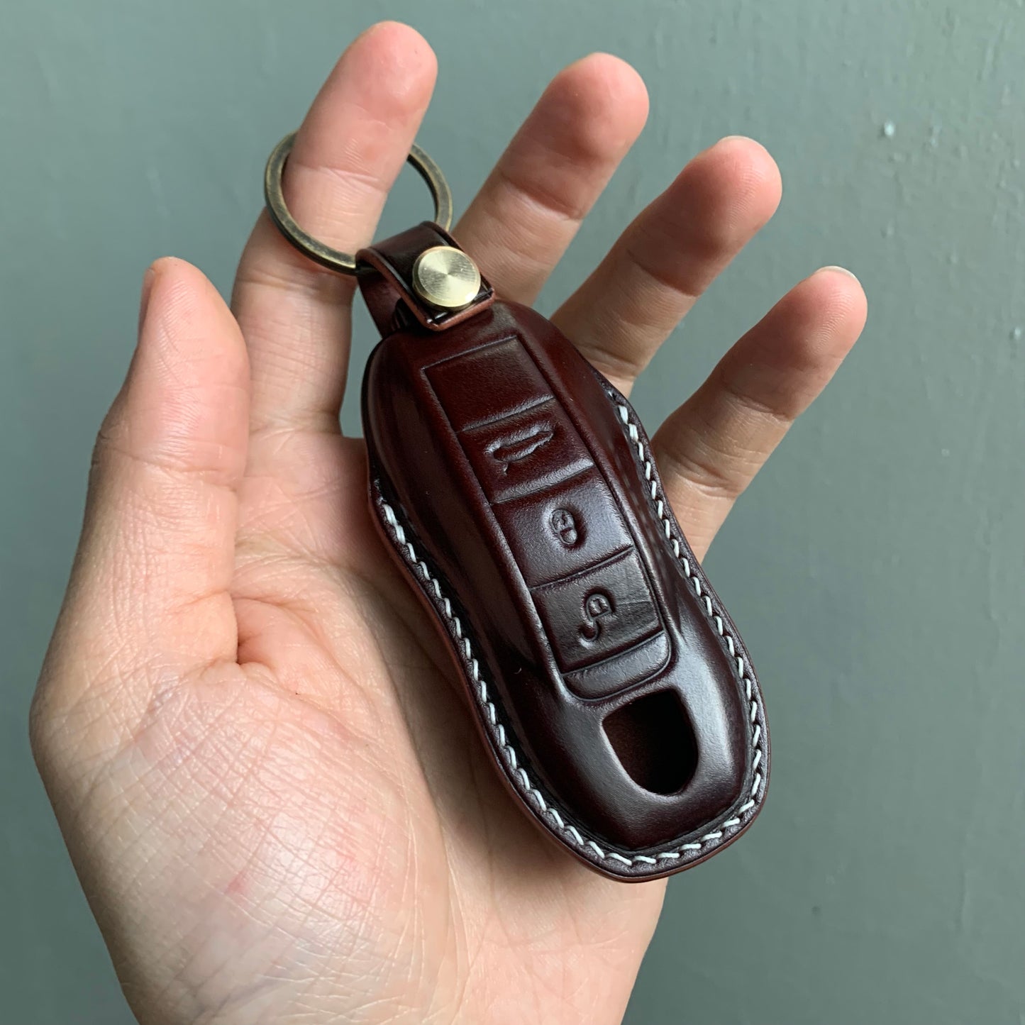 Porsche key fob cover, key case, Shell Cordovan