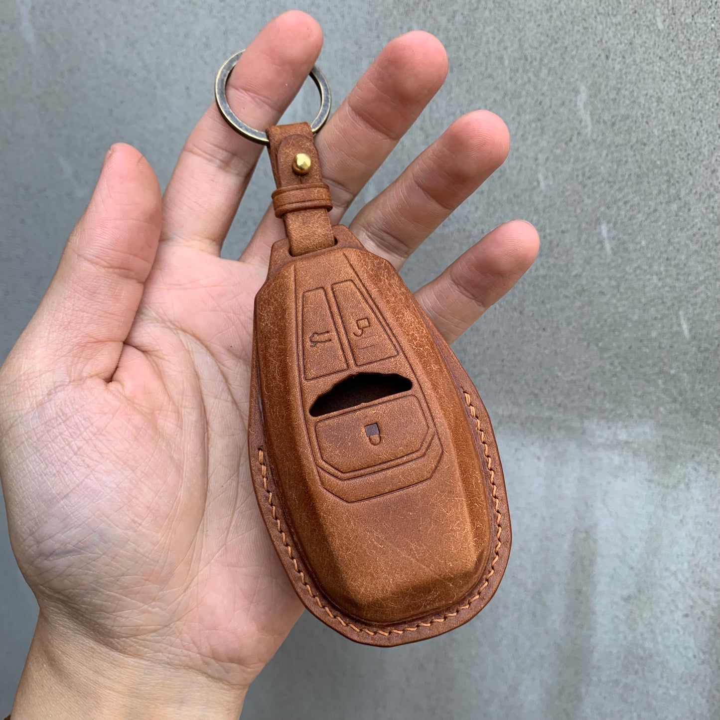 Aston Martin key case, key fob cover, Pueblo leather