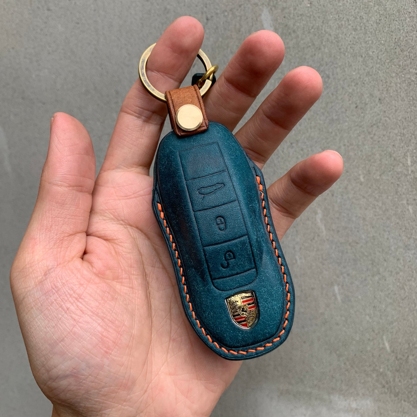 Porsche key case, key fob cov,er Pueblo leather